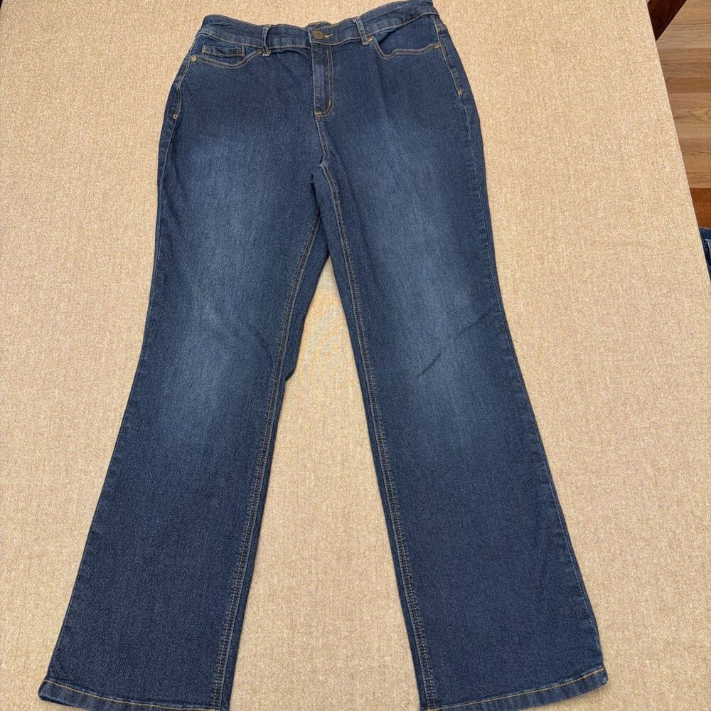 Christopher & Banks Women 10P Blue Straight Leg Stretch Denim Jeans 30x27